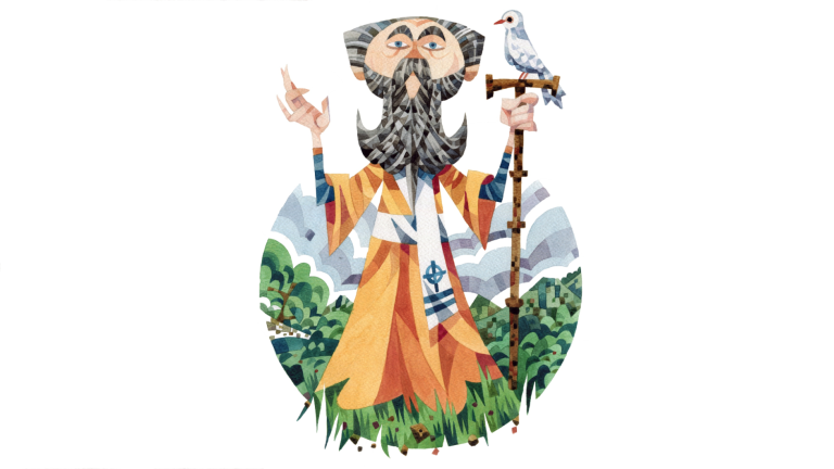 An illustration of St David.