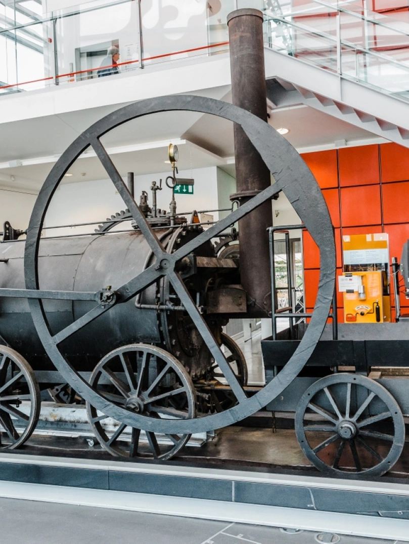 Coal wagon displayed at a museum.