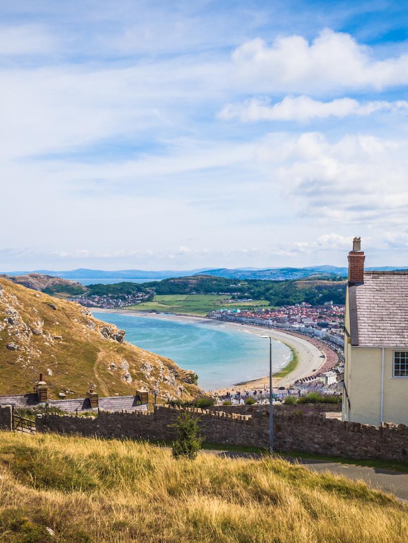 Great Orme with view of sea.