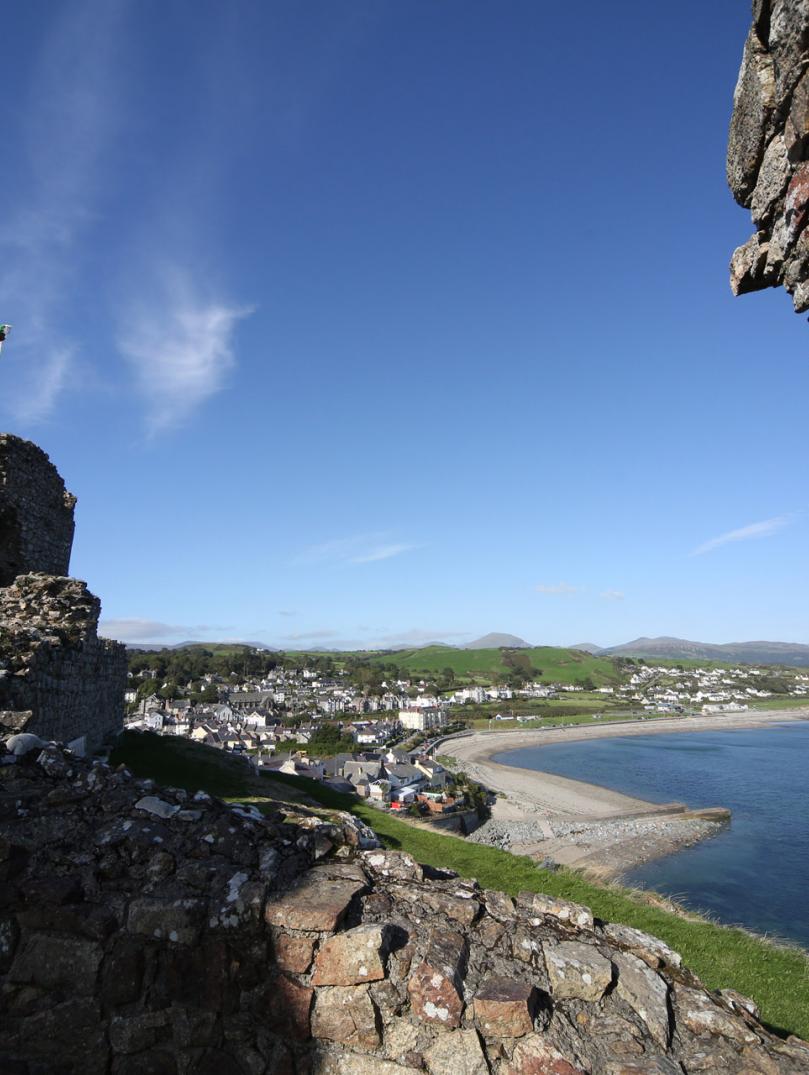 A view of the coastline near Criccieth from the castle.