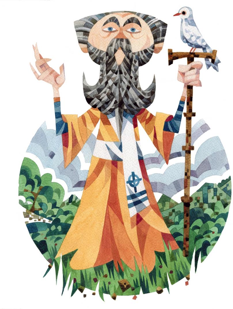 An illustration of St David