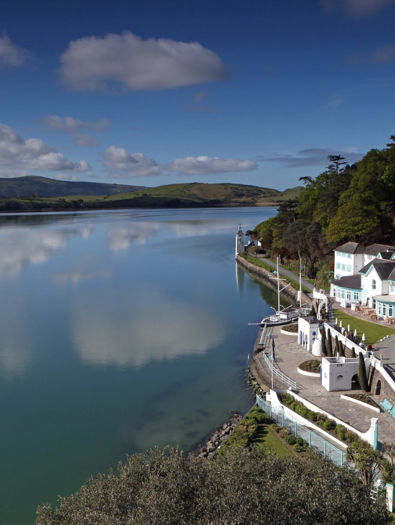  The colorful village of Portmeirion on the Snowdonia coast.