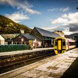 A train at the station in Barmouth
