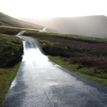 Image of the road beneath the Bluff and heading towards the Gospel Pass, in the Wye Valley.