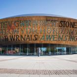 Outside front photo of the Wales Millennium Centre.