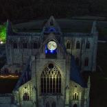 Tintern Abbey in the eerie glow of night.
