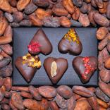 Chocolate hearts created by Wickedly Welsh Chocolate Company.