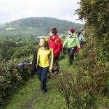 A group of walkers above Llantrisant.