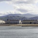 View of Llandudno seafront from out at sea.