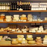Image of a cheese display at Ultracomida in Aberystwyth