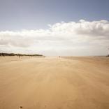A large warm sandy beach.