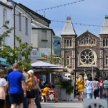 bustling town centre.