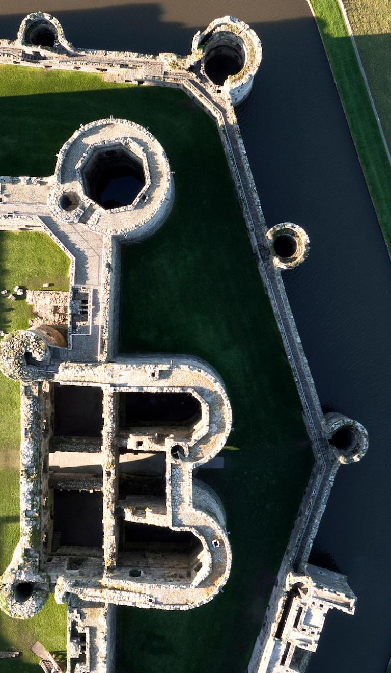 Aerial view of Beaumaris Castle.