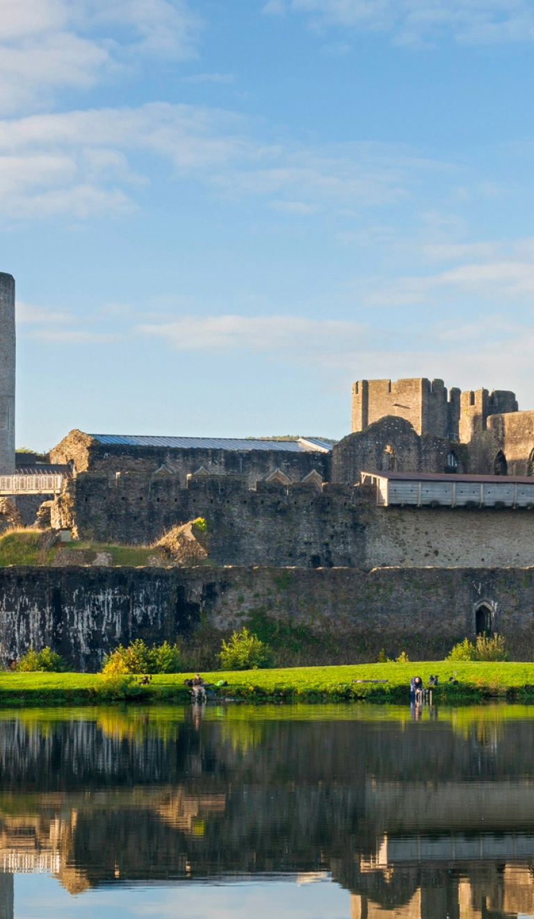 A picture of castle's central island from the North.